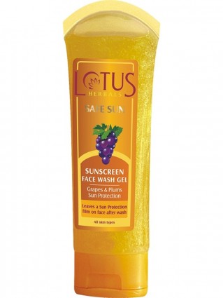 lotus herbals safe sun sunscreen face wash gel 80g